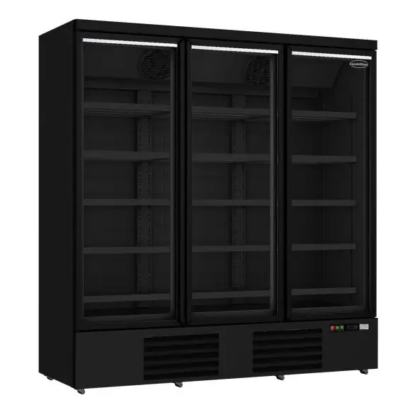 Combisteel vrieskast JDE-1530F BL - 3 glasdeuren Op = Op