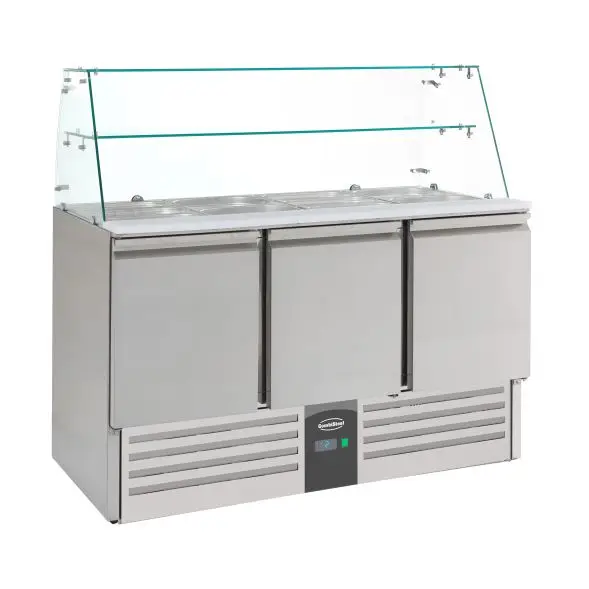 Combisteel saladette glasopstand 3-deurs Lage Kosten
