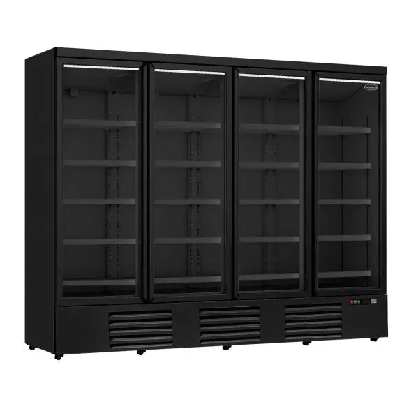 Combisteel JDE2025R BL koelkast 4 glasdeuren zwart Exclusieve Aanbieding
