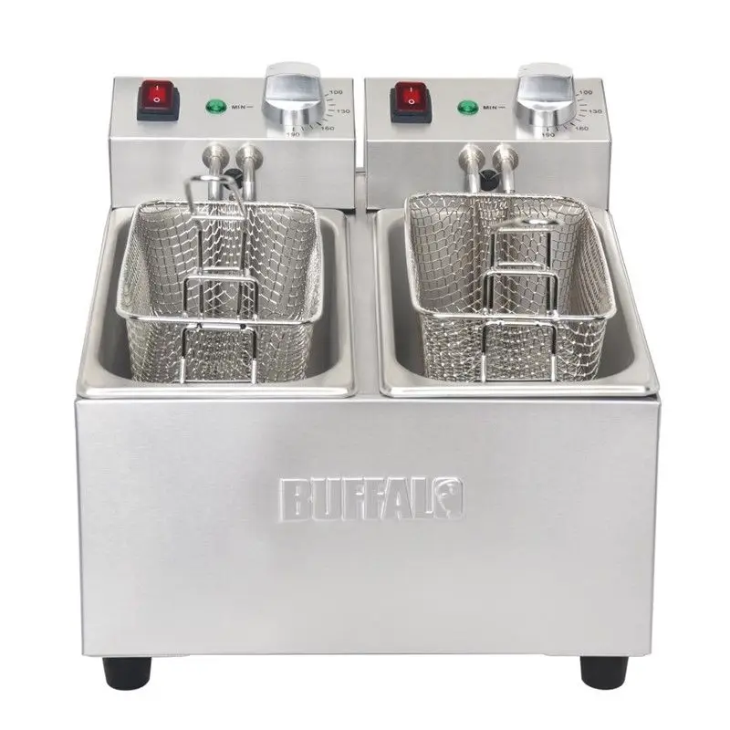 Aanbieding Buffalo dubbele friteuse 2x3L 2000W