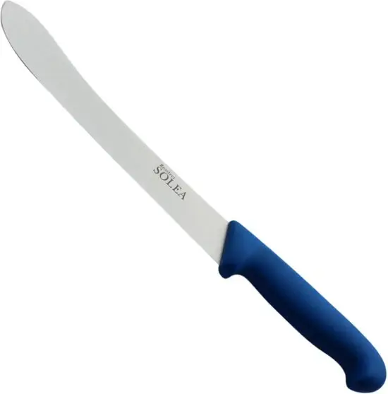 Finale Uitverkoop Solea - Slagersmes - Roestvrijstaal - Blauw Kunststof Heft - 22,5 cm