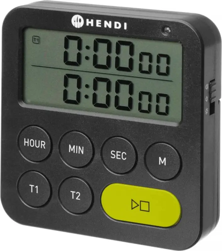 Direct Beschikbaar HENDI - Dubbele Timer - Zwart - 82x20x86mm
