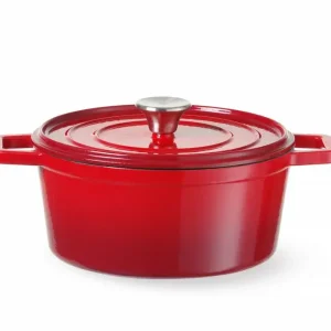 HENDI -Braadpan geëmailleerd gietijzer, 3,7L, Rood, 317x240x(H)105mm Korting