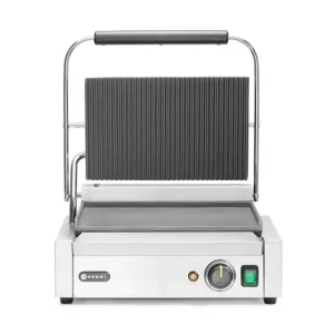 HENDI - Contactgrill - Panini - Geribd boven, glad onder - 230V/2200W Lage Kosten