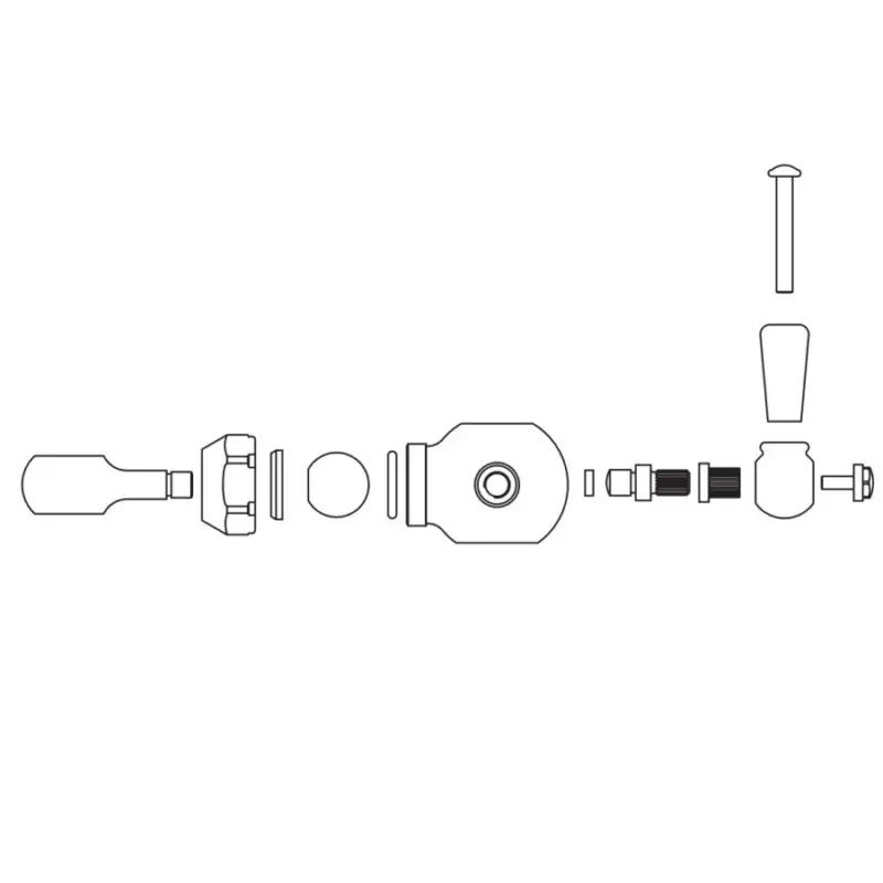 Perrin & Rowe Sliding Rail Ball Clamp And Socket Nickel Mat Artikelnummer 9.09554PF Rechtstreeks Van De Fabrikant