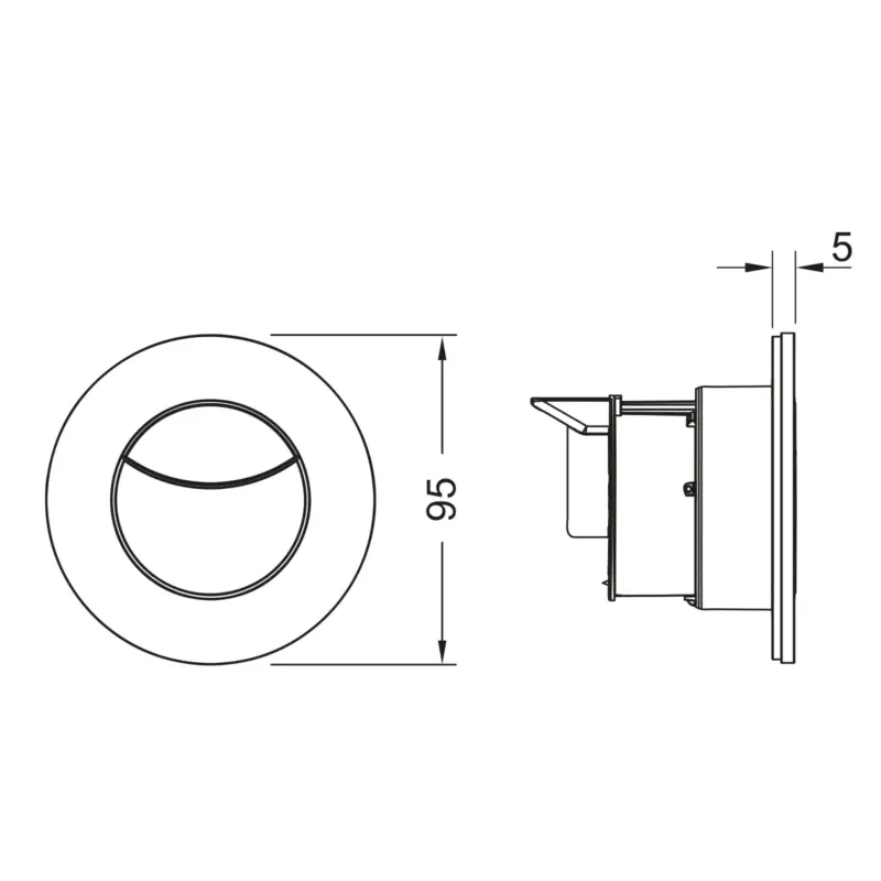 Express Levering TECEflushpoint pneumatische bedieningsknop voor duo spoeling, afbouwset rond, wit