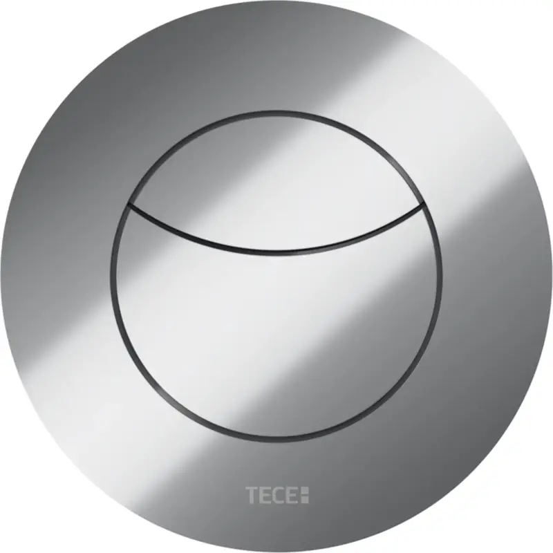 Premium TECEflushpoint pneumatische bedieningsknop voor duo spoeling, afbouwset rond, glanzend chroom