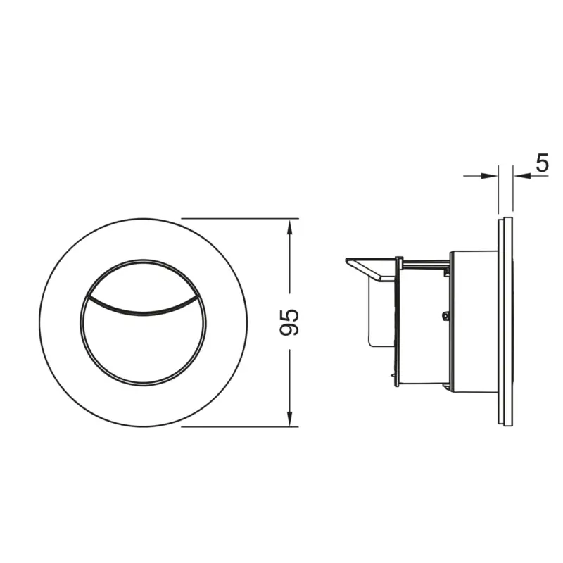 Dagaanbieding TECEflushpoint pneumatische bedieningsknop voor duo spoeling, afbouwset rond, mat chroom