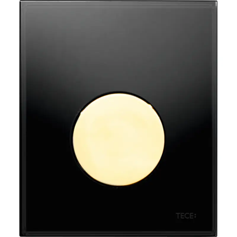 TECE loop urinoir bedieningsplaat glas zwart, toets goud Fabrieksprijs