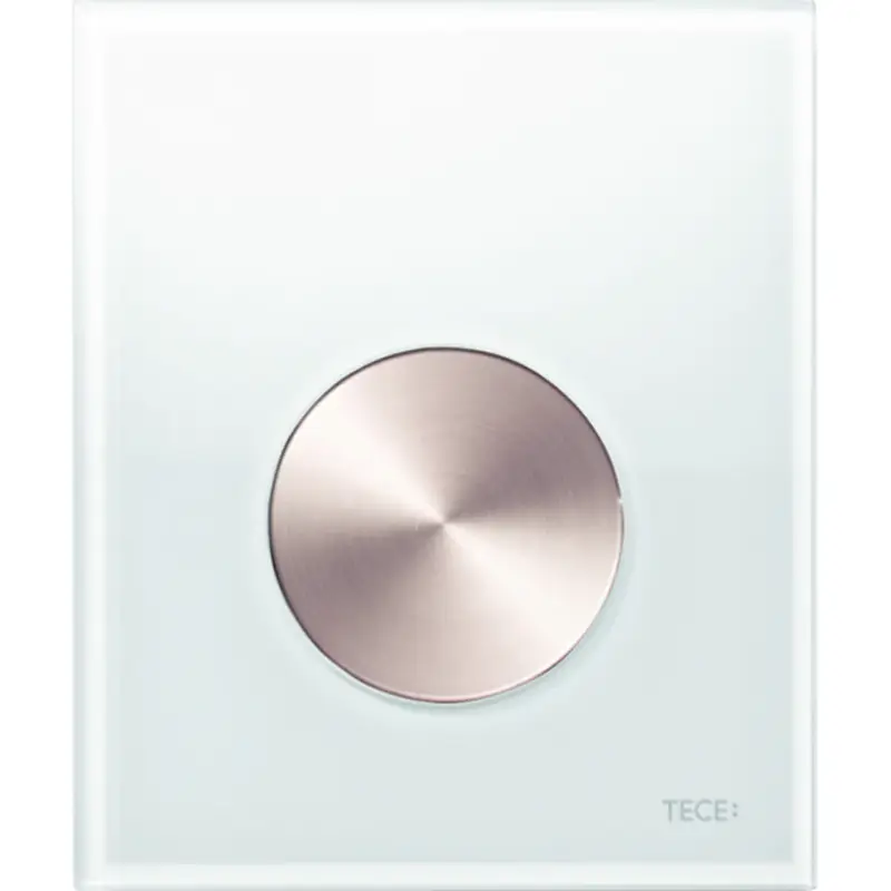 TECE loop urinoir bedieningsplaat glas wit toets rond geborsteld Koopje