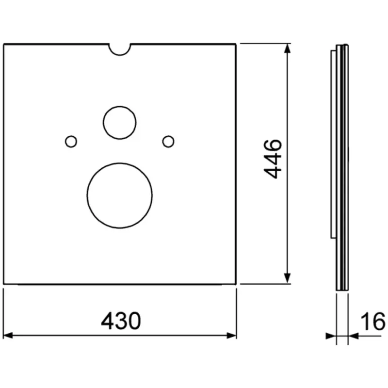 Favoriet TECE Lux Bevestigingglasplaat voor douche WC (Duravit etc.), zwart