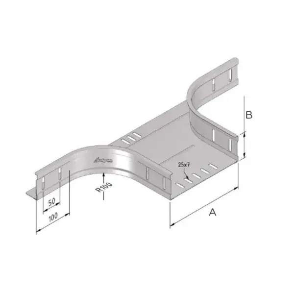 Merkproduct Kabelbaan aftakstuk 60x150mm - sendzimir