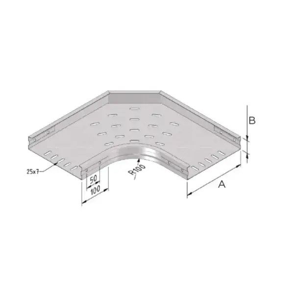 Seizoensaanbieding Kabelbaan bocht 60x100mm - 90� - sendzimir