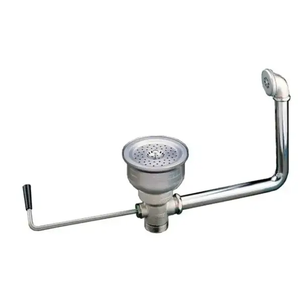 Merkproduct Afvoer spoelbak met gebogen draaihendel - met complete overloopkit - 2"