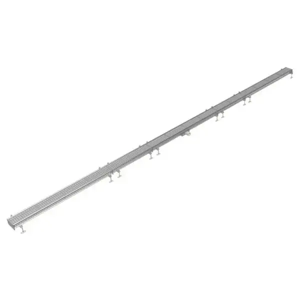 Koopje Bakgoot rvs 150x8000mm - centrale afvoer �75mm horizontaal
