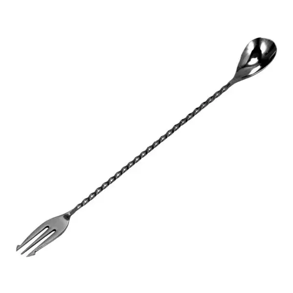 Speciale Aanbieding Barlepel met vork 30 cm zwart