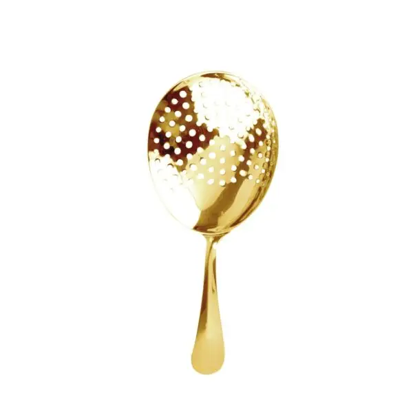 Cocktailstrainer julep 3 x 8 x 17 cm goud Uitverkoop