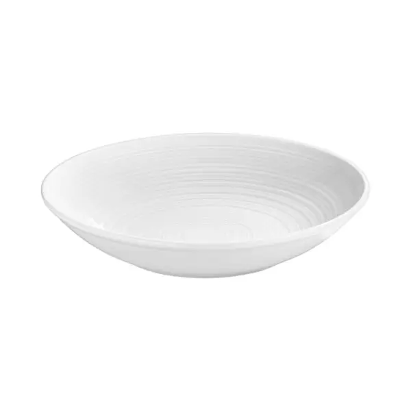 Premium Bord diep helix white 25 cm wit