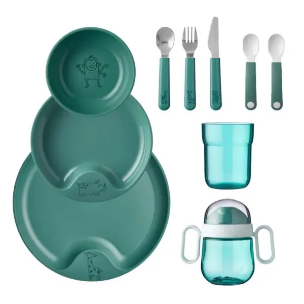 Hete Deal Mepal kinderservies mio 10-delig turquoise