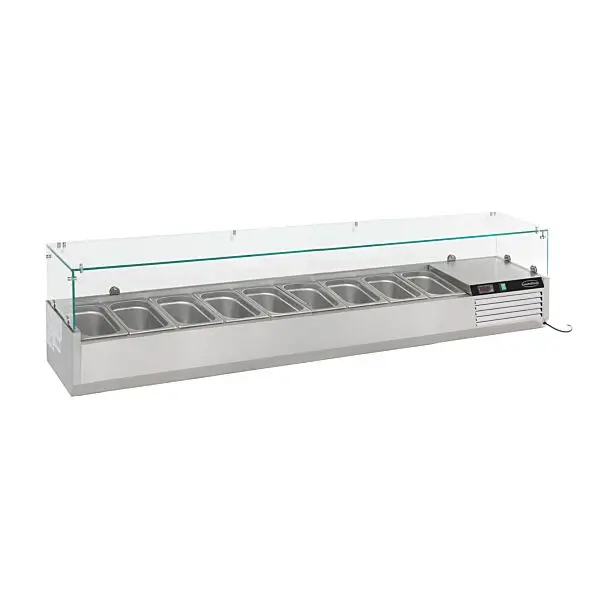 Gekoelde opzetvitrine 1/3 gn x 9 Hete Deal
