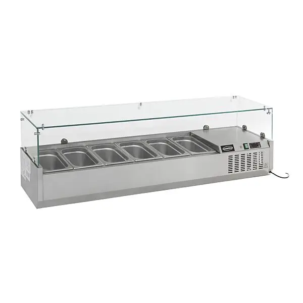 Hete Deal Gekoelde opzetvitrine 1/3 gn x 6