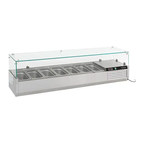 Gekoelde opzetvitrine 1/4 gn x 7 Populair