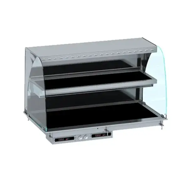 Drop-in wandmodel warmvitrine keramisch gebogen - zwart 4/1 Shop Nu