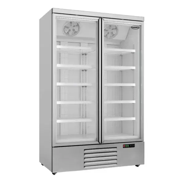 Combisteel vrieskast JDE-1000F met 2 glasdeuren, 1000 liter, wit Direct Beschikbaar