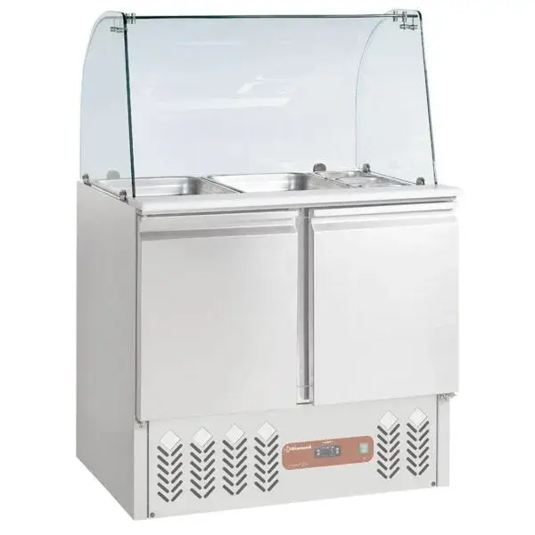 Finale Uitverkoop Diamond Gebogen ruit kit SAL2M 500 mm hoogte voor koel- en vrieswerkbanken