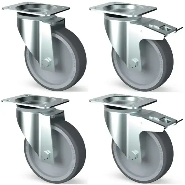 Gratis Retour Diamond zwenkwiel kit 4 stuks 100 mm 4 kg kast met 2 remmen