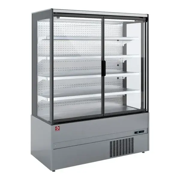Actieprijs Gekoeld wandmeubel, zelfbediening, klapdeuren - full inox
