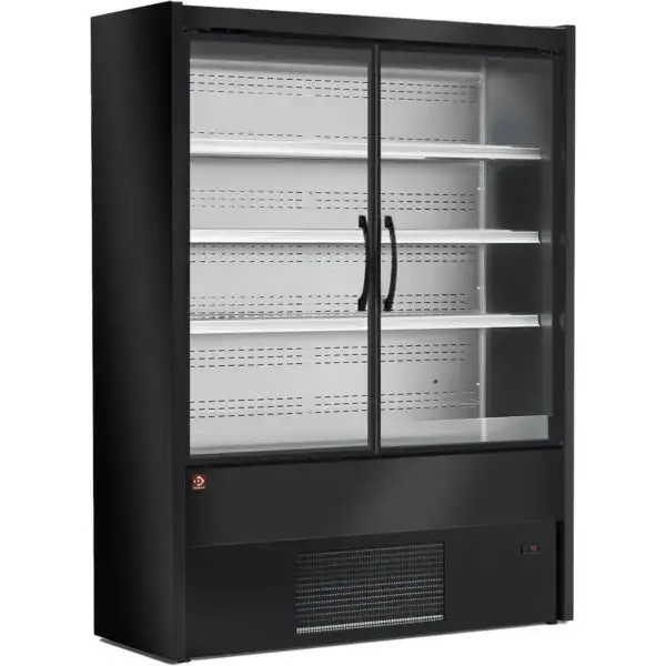 Koop Online Gekoeld wandmeubel, zwenkdeuren - zwart