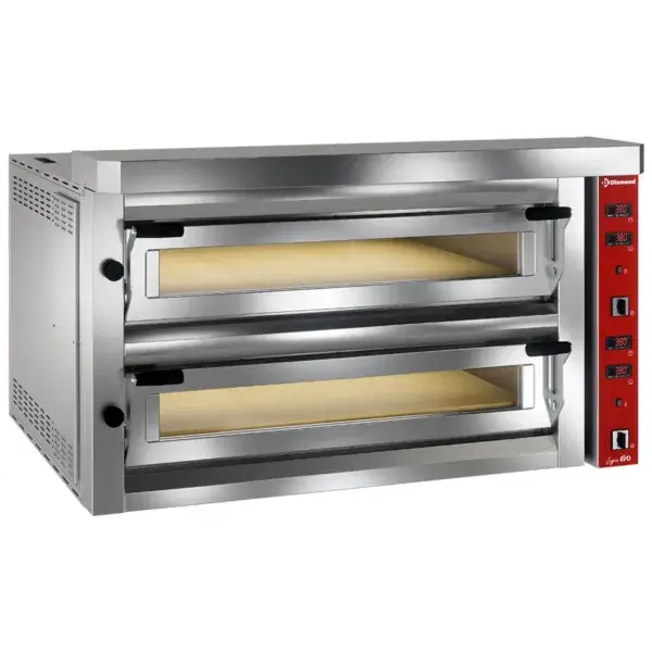 Elektrische pizzaoven "extra large", 2x 6 pizza's 350mm - full vuurvaste steen Korting