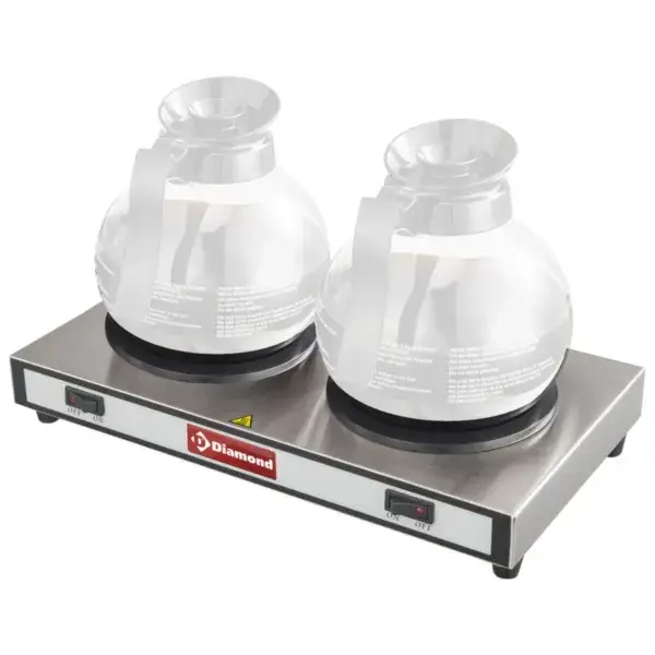 Laatste Kans Diamond verwarmplaat 2 karaffen 380x220x78 mm RVS 0,16 kW 230V Coffee bar