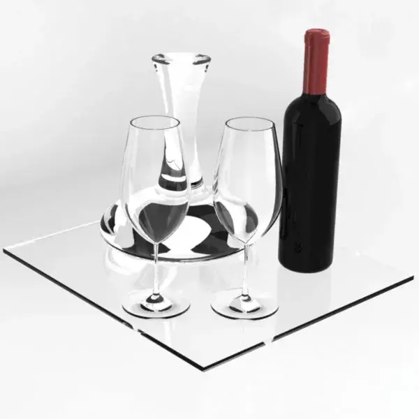 Verstelbaar schab in gehard glas, met steunen Bestel Nu