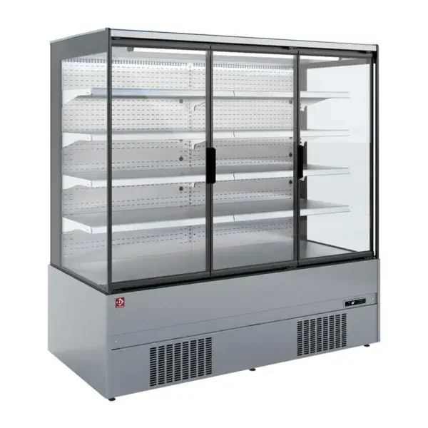Gekoeld wandmeubel, zelfbediening, klapdeuren - full inox Tijdelijk Beschikbaar