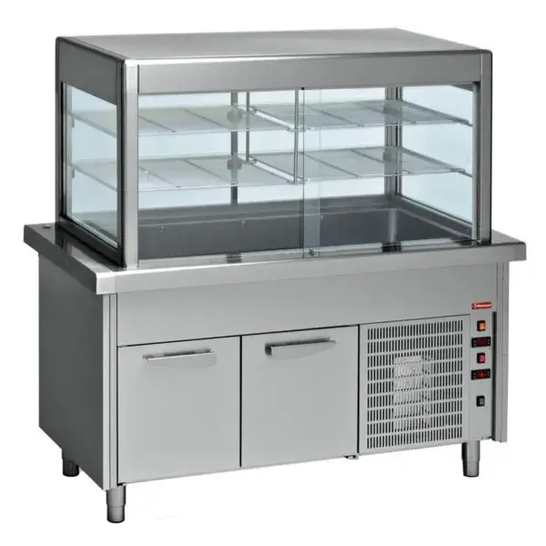Element met kuip + gekoelde vitrine op gekoelde kast 6x gn 1/1 Beperkte Voorraad