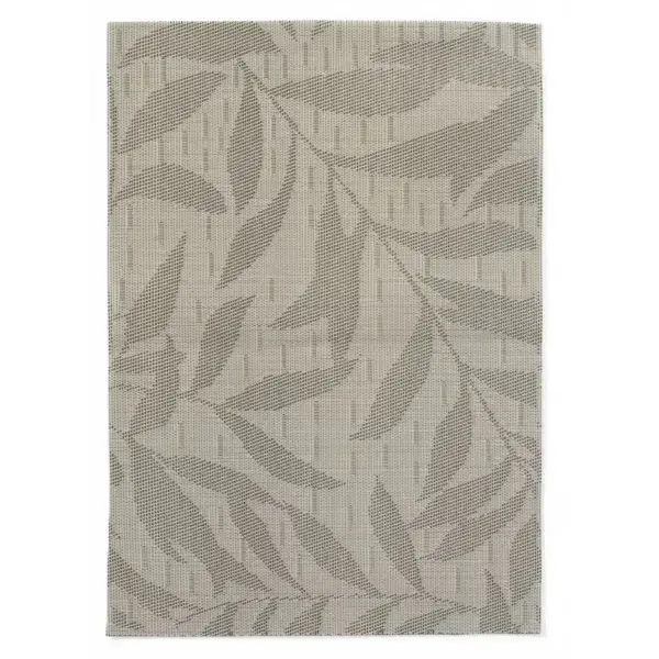 Korting Hendi Placemat set met bladeren lichtgrijs PVC 450x300 mm 6 stuks