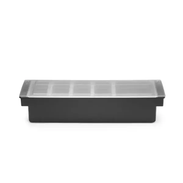 Goedkoop Hendi ingrediëntenhouder BarUp 5 PP containers zwart 480x150x100mm