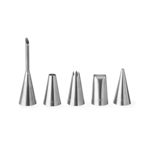 Hendi set 5 metalen spuitmondjes 100x90 mm voor vullen en decoreren Gereduceerde Prijs