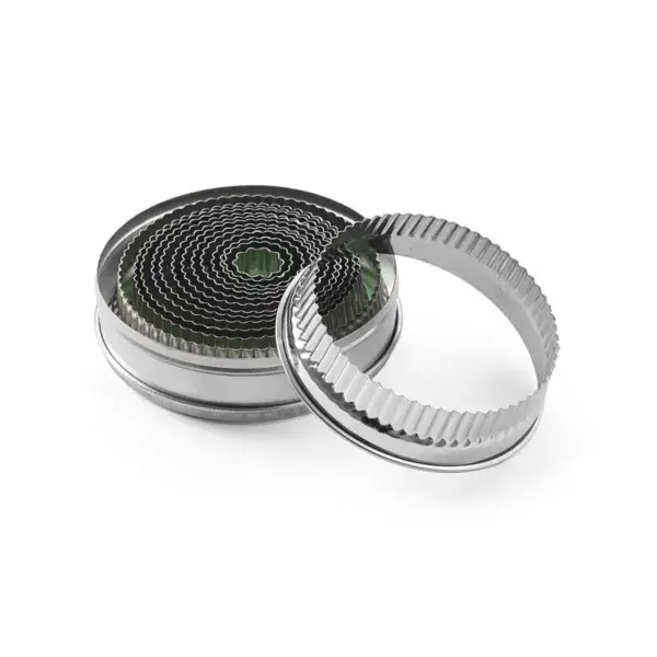 Exclusieve Aanbieding Hendi uitsteekvorm set rond ø18-108 mm met kartelrand 14-delig roestvrij staal