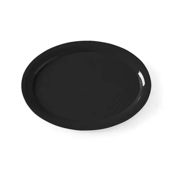Weekendaanbieding Polypropyleen dienbladen, ovaal, hendi, zwart, 265x195x(h)15mm