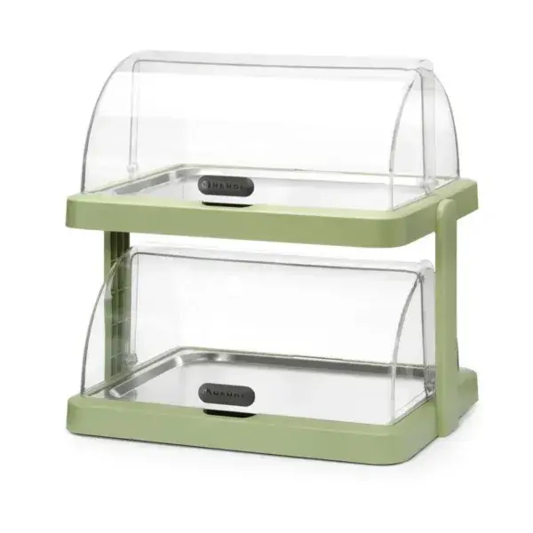 Actieprijs Koeldisplay met rolltop “duo” uniq, hendi, designed by robert bronwasser, dubbel, groen, 480x355x(h)480mm, rechthoekig