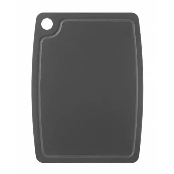 Gereduceerde Prijs Hendi houtvezel snijplank zwart 370x275x6 mm met omtrekgroef en anti-slip voeten