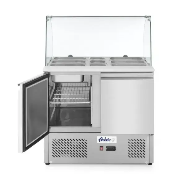 Actieprijs Hendi Saladette Arktic 300L 230V 310W glazen vitrine 912x702x1330mm
