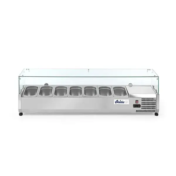Hendi Opzetkoelvitrine Arktic 7x GN 1/4 230V 180W 1505x335x460mm RVS Must-Have