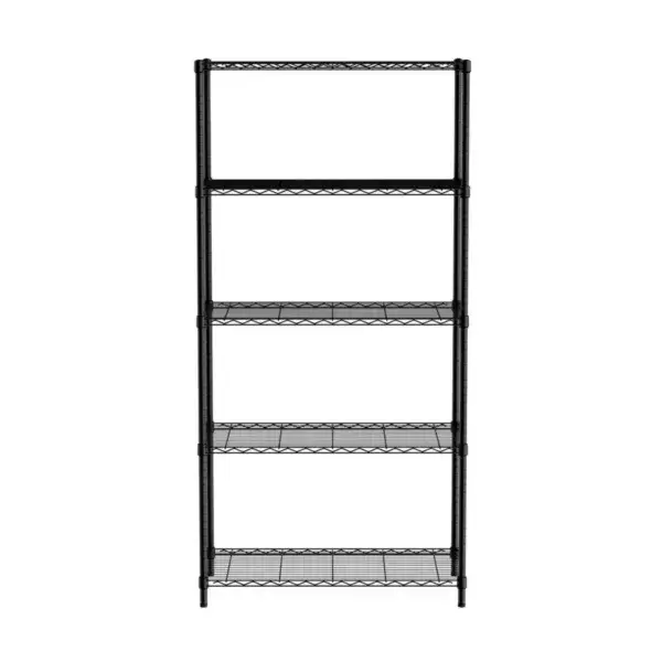 Opbergrek met 5 schappen, hendi, zwart, 910x455x(h)1830mm Fabrieksprijs