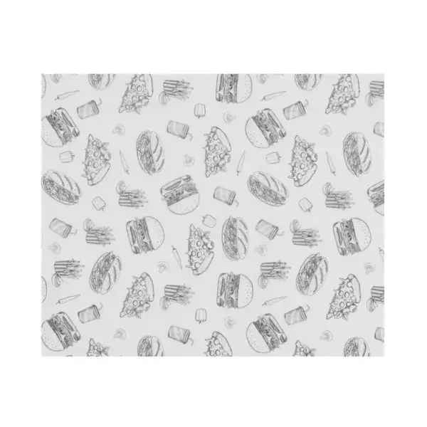 Vestbestendig papier, hendi, illustratie fast-food patroon, 500 st., 200x250mm Superprijs