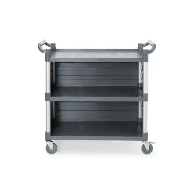 Flitsaanbieding Serveerwagen polypropyleen met 3 bladen, groot, amerbox, inclusief zijpanelen, 1010x500x(h)960mm