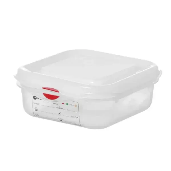 Gn 1/6 container, polypropyleen, hendi, gn 1/6, 1,1l, transparant, 176x162x(h)65mm, rechthoekig Beste Prijs